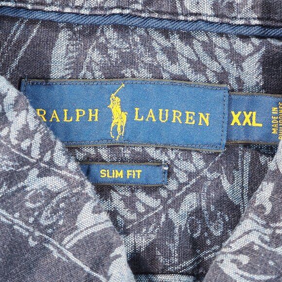 Ralph Lauren Shirt Mens XXL Blue Fish All Over Preppy Nautical Coastal Grandpa - Picture 3 of 8